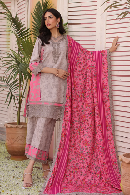 SHW4-04 - Fully Stitched 3PC - Printed & Embroidered Staple (Linen) Collection - SHEEN by Charizma