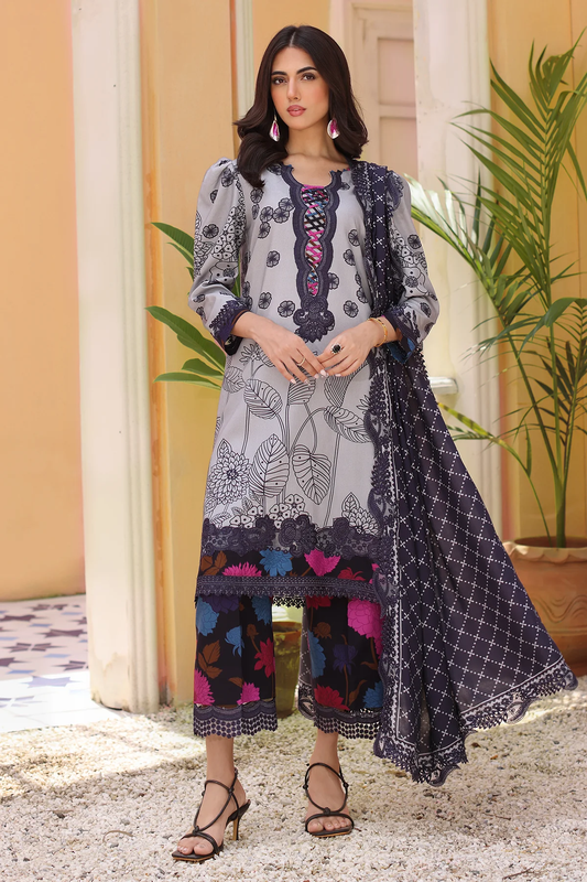 SHW4-05 - Fully Stitched 3PC - Printed & Embroidered Staple (Linen) Collection - SHEEN by Charizma