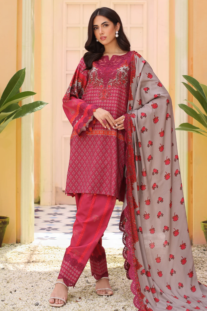 SHW4-06 - Fully Stitched 3PC - Printed & Embroidered Staple (Linen) Collection - SHEEN by Charizma