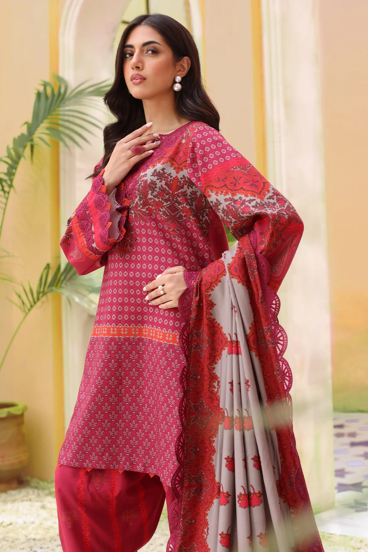 SHW4-06 - Fully Stitched 3PC - Printed & Embroidered Staple (Linen) Collection - SHEEN by Charizma