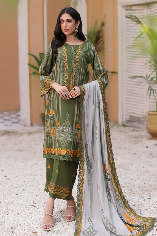 SHW4-07 - Fully Stitched 3PC - Printed & Embroidered Staple (Linen) Collection - SHEEN by Charizma