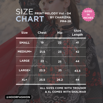 PM4-28 - Fully Stitched 3PC - PRINT MELODY Lawn Collection by Charizma