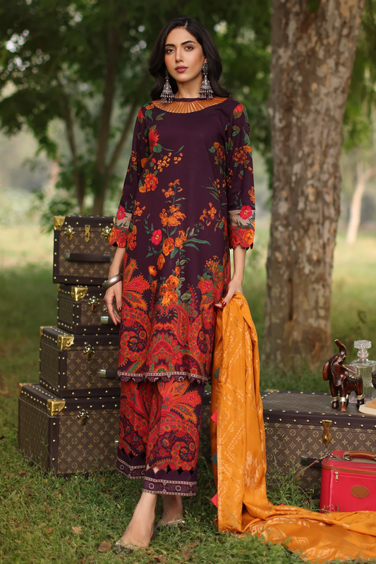 SPW4-01 - Fully Stitched 3PC - Printed Linen Collection - Signature Print by Charizma