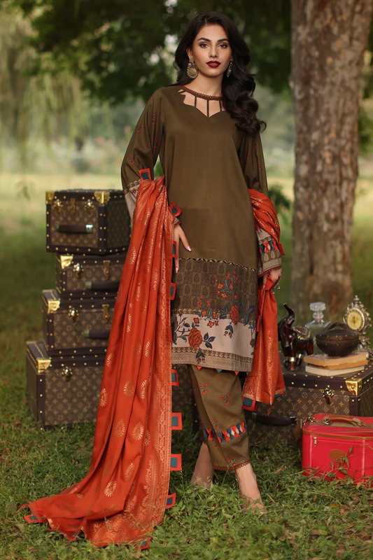 SPW4-03 - Fully Stitched 3PC - Printed Linen Collection - Signature Print by Charizma