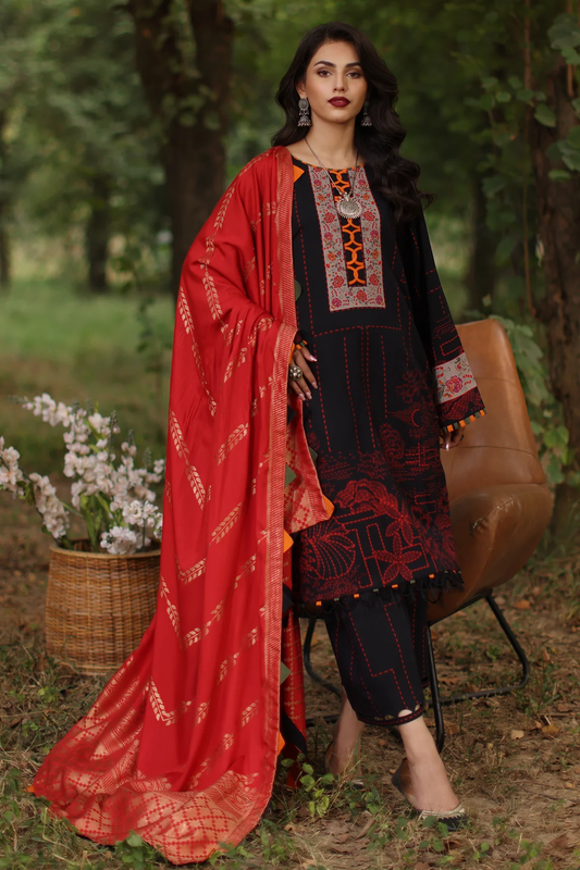 SPW4-05 - Fully Stitched 3PC - Printed Linen Collection - Signature Print by Charizma