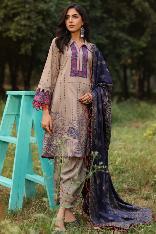 SPW4-06 - Fully Stitched 3PC - Printed Linen Collection - Signature Print by Charizma