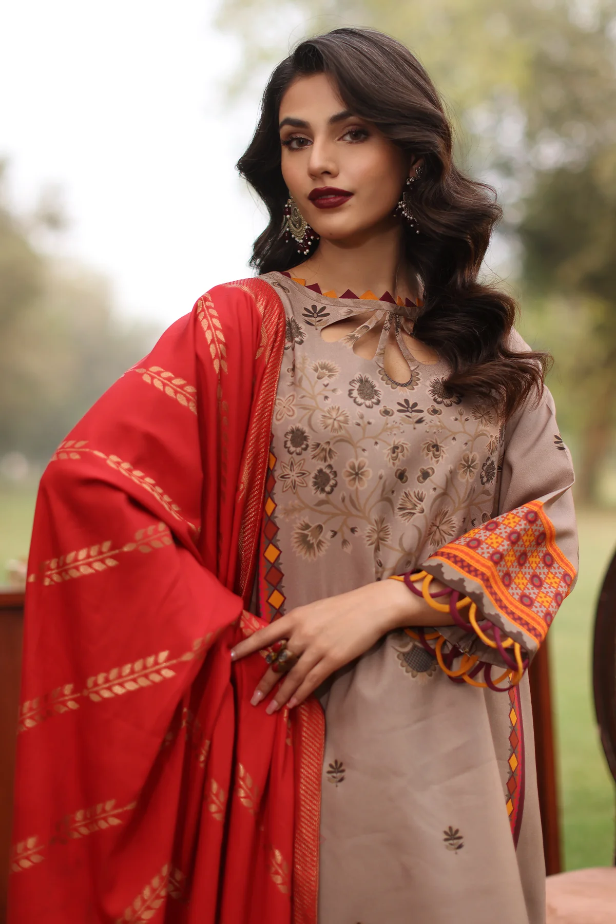 SPW4-07 - Fully Stitched 3PC - Printed Linen Collection - Signature Print by Charizma