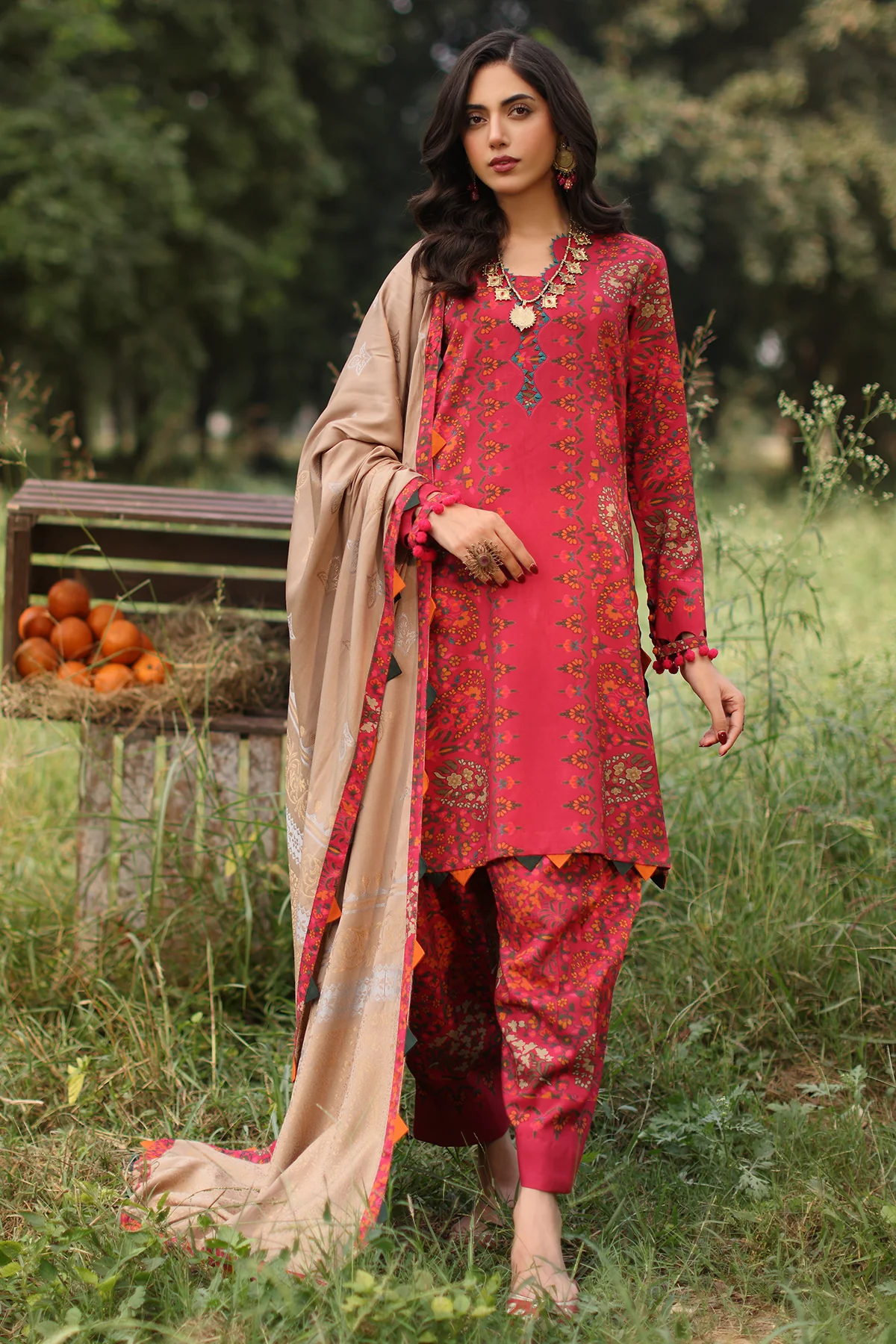 SPW4-09 - Fully Stitched 3PC - Printed Linen Collection - Signature Print by Charizma