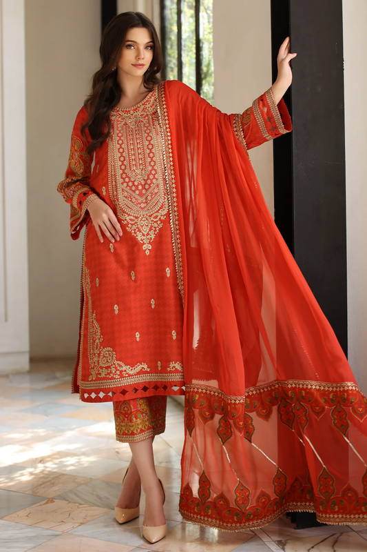 SR4-05 -  Fully Stitched 3PC - Signature Ramadan Edit - Embroidered Lawn Collection by Charizma